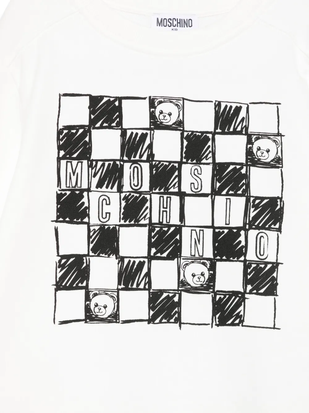 Moschino Checkerboard-pattern Sweatshirt In Black