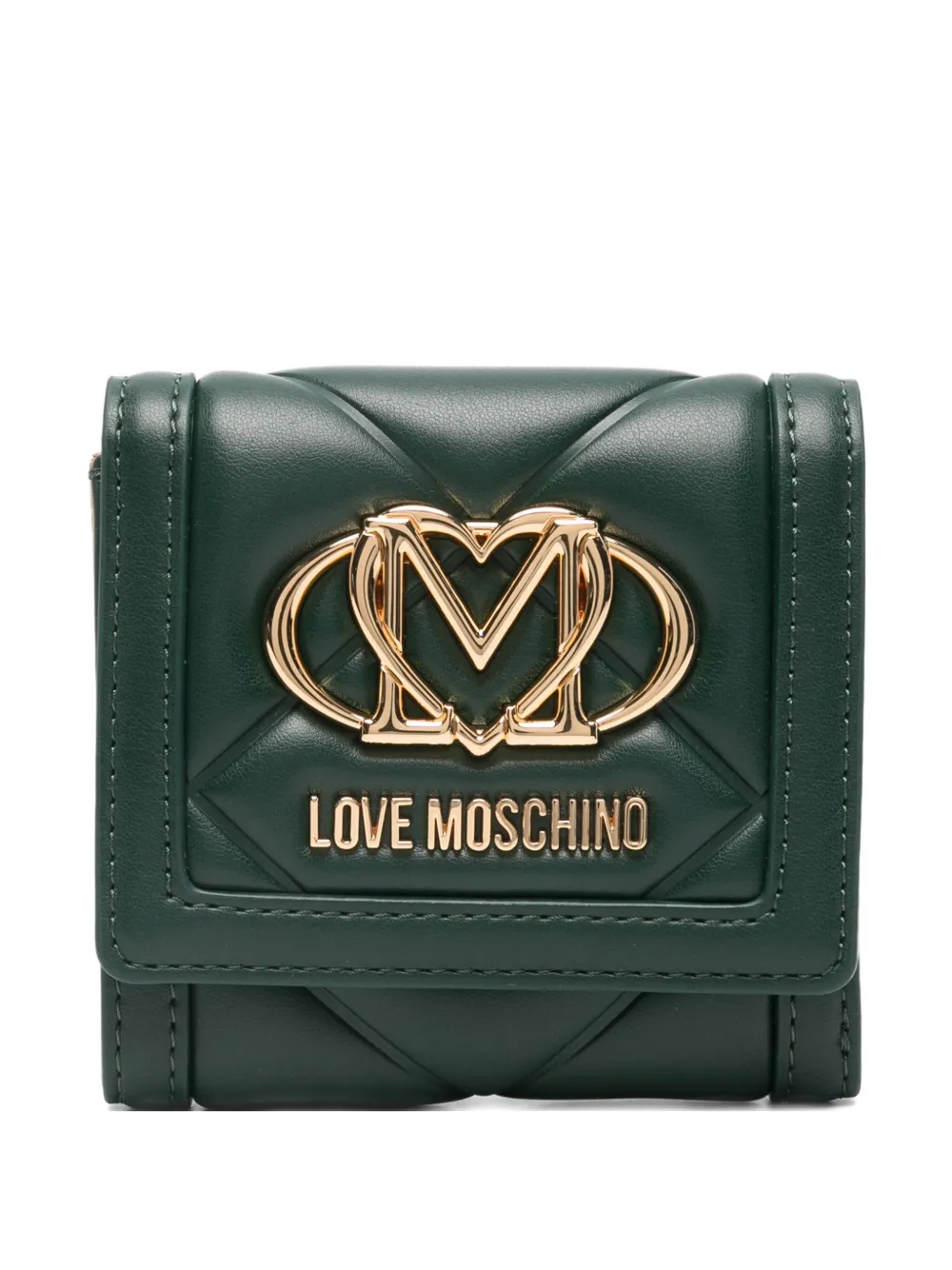 Love Moschino quilted logo-plaque wallet | Green | Image 1