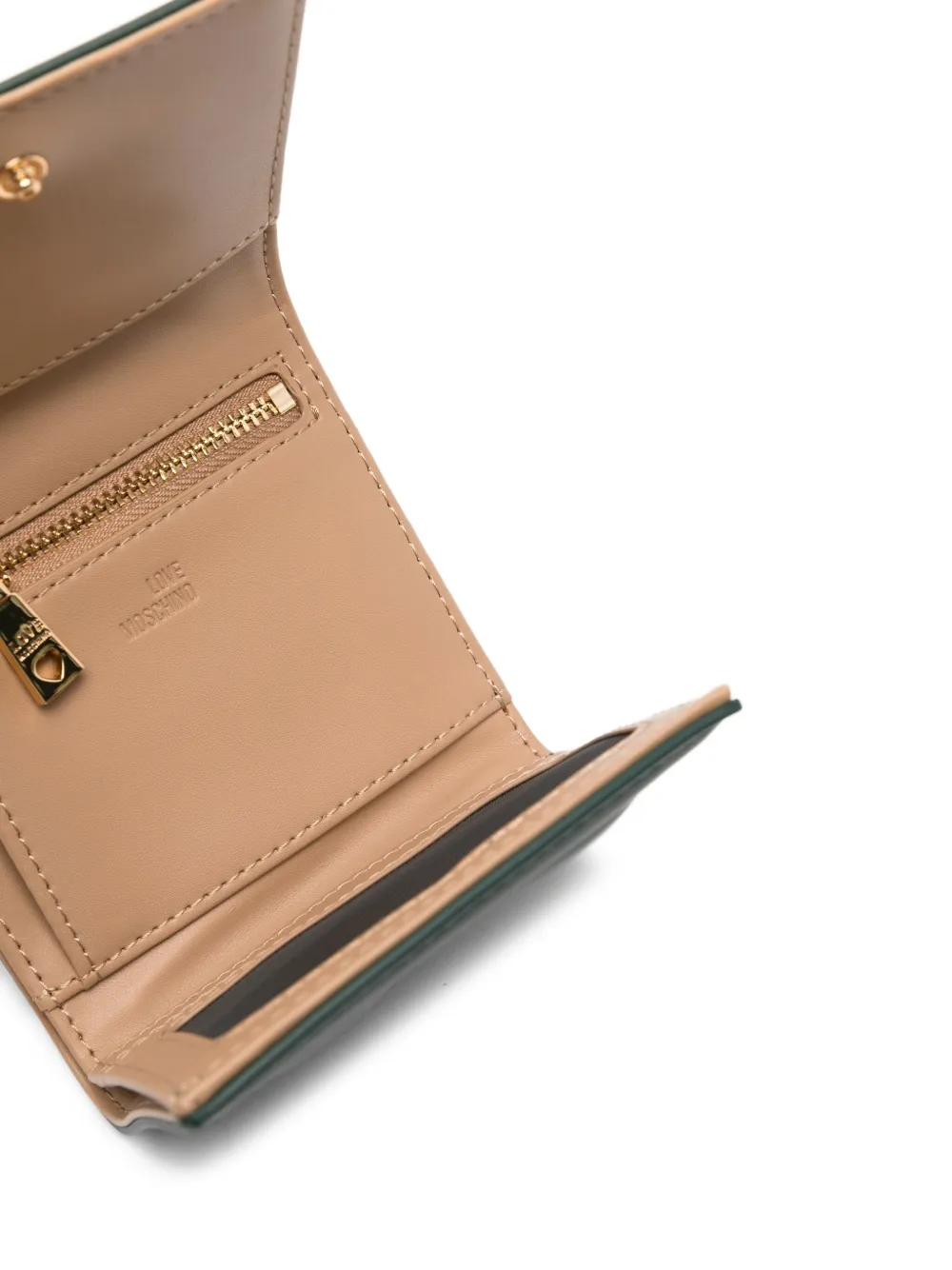 Love Moschino Portemonnee met logoplakkaat Groen