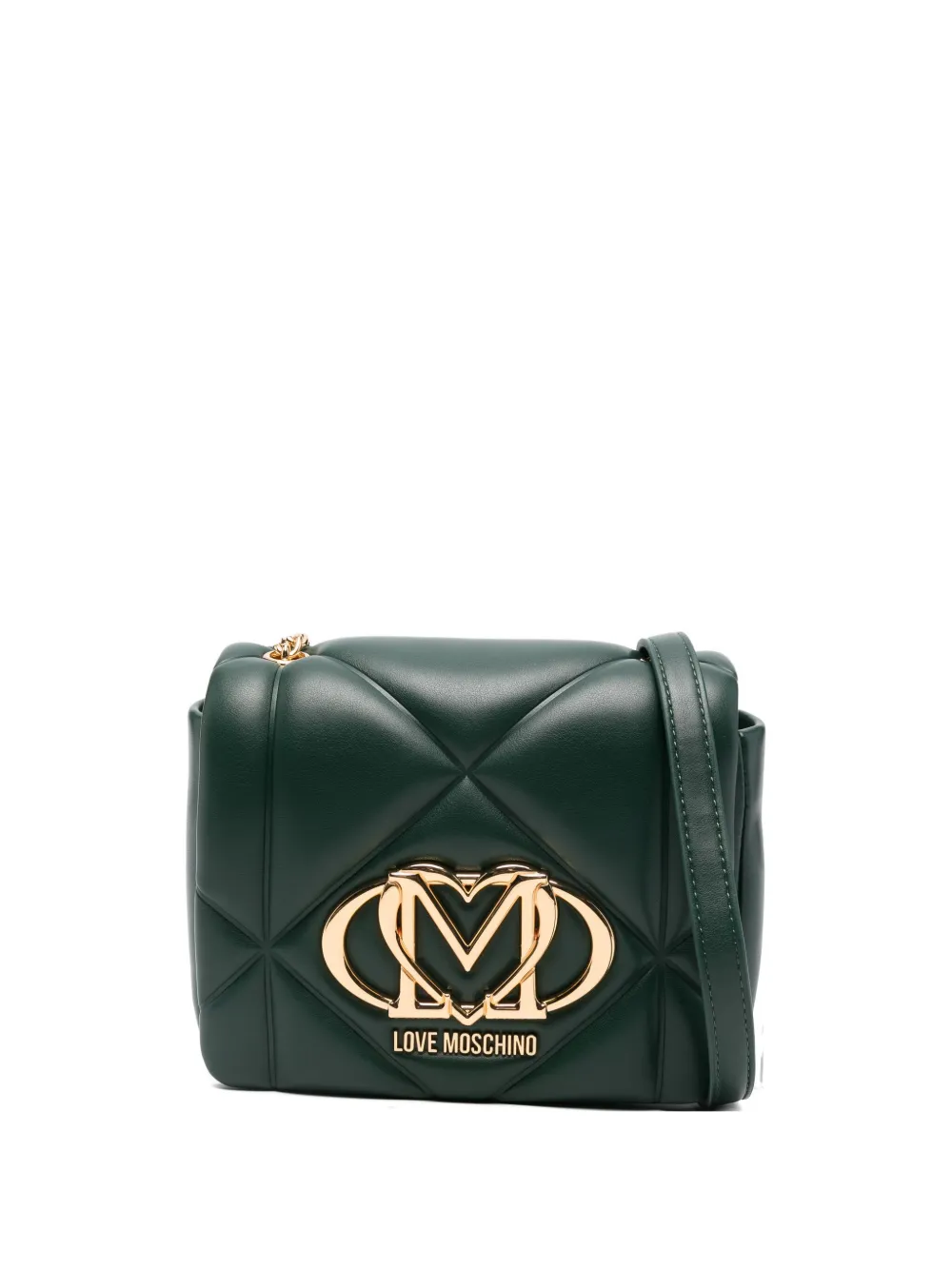 Love Moschino quilted logo cross-body bag - Verde