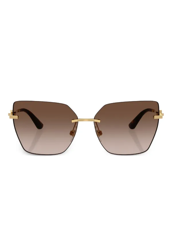 Dolce & Gabbana Gold-Accented Brown Rimless Sunglasses DG2332B Dolce & Gabbana Sunglasses 02/13 Gold - eye-oo.com main image 3