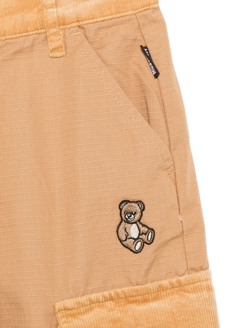 Moschino Kids Cargo broek met ribfluwelen zak Bruin