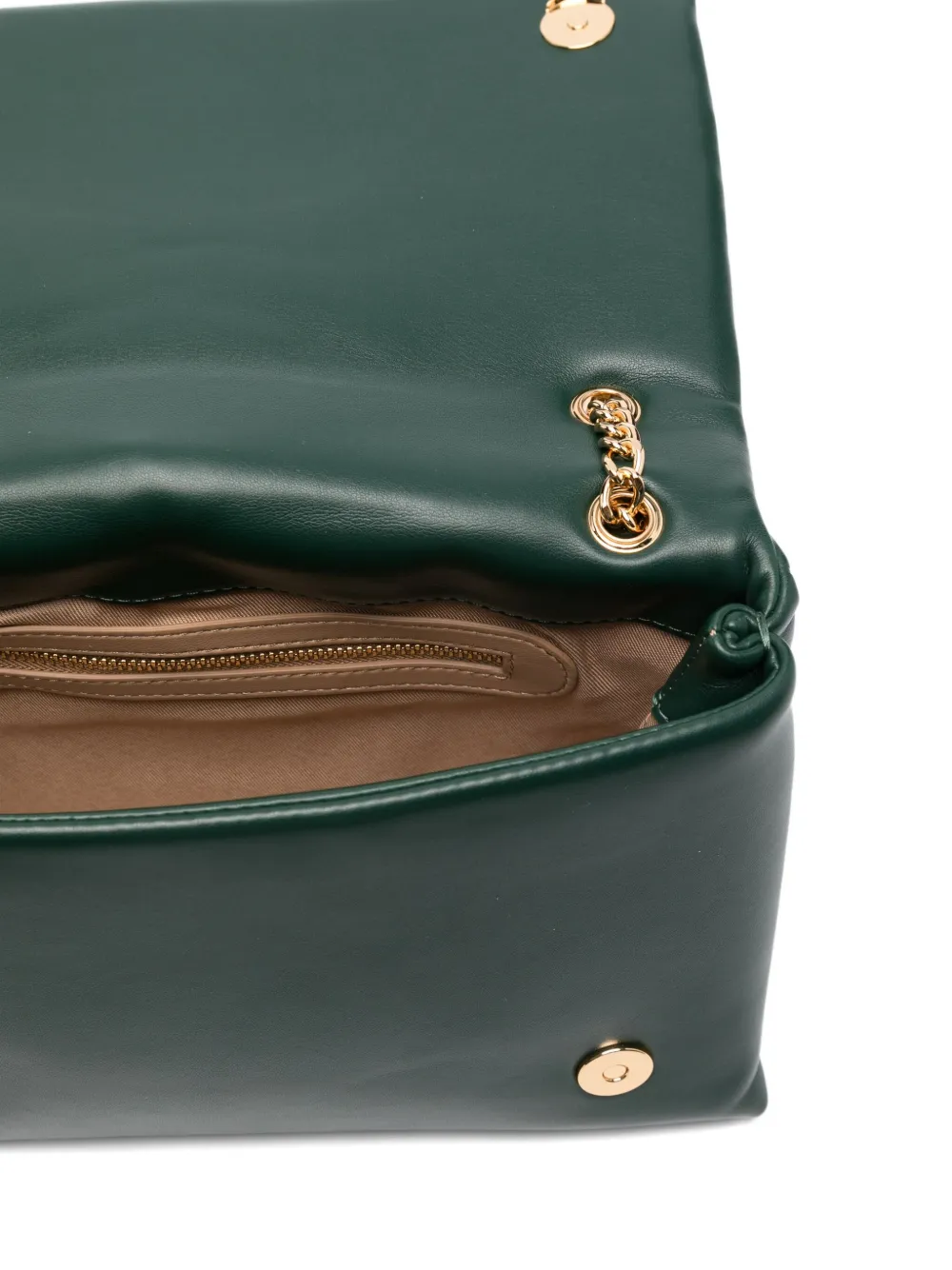 Love Moschino Logo-plaque Quilted Shoulder Bag In Green