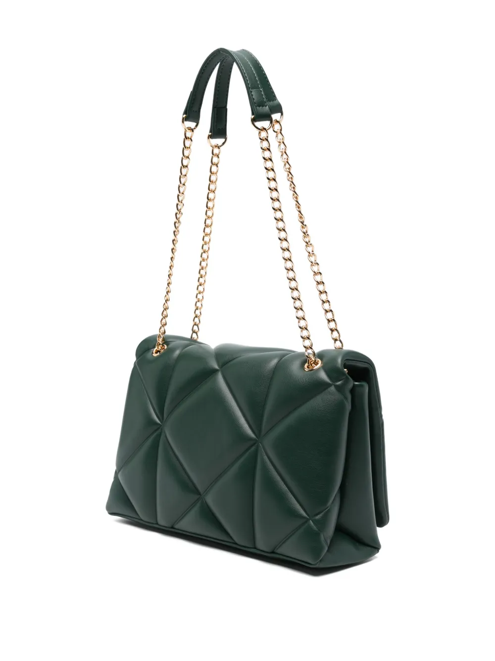 Love Moschino Logo-plaque Quilted Shoulder Bag In Green