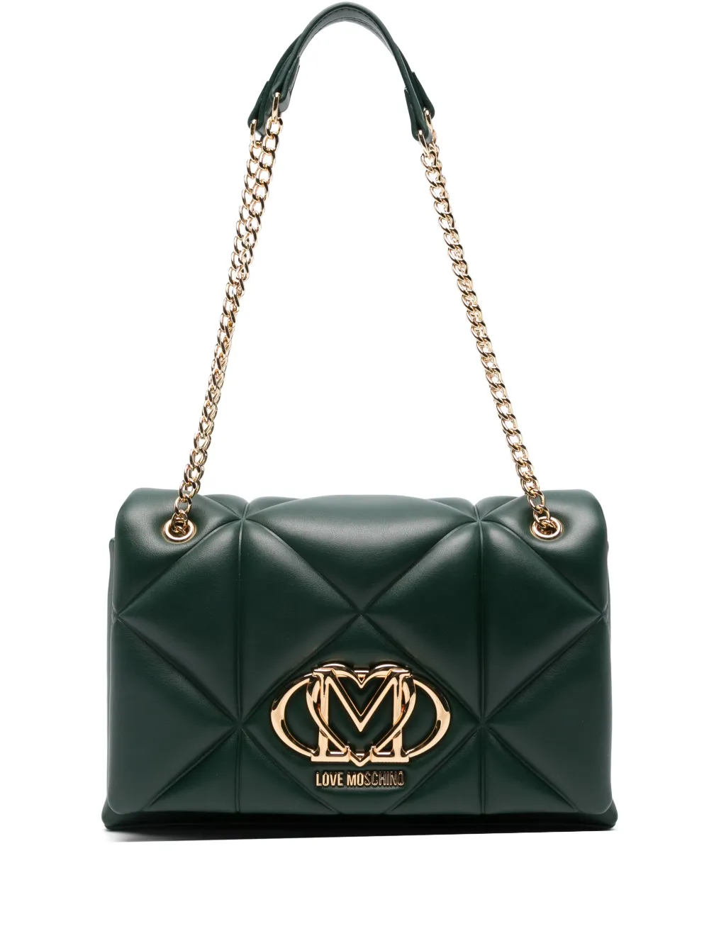 Love Moschino logo-plaque quilted shoulder bag | Green | Image 1