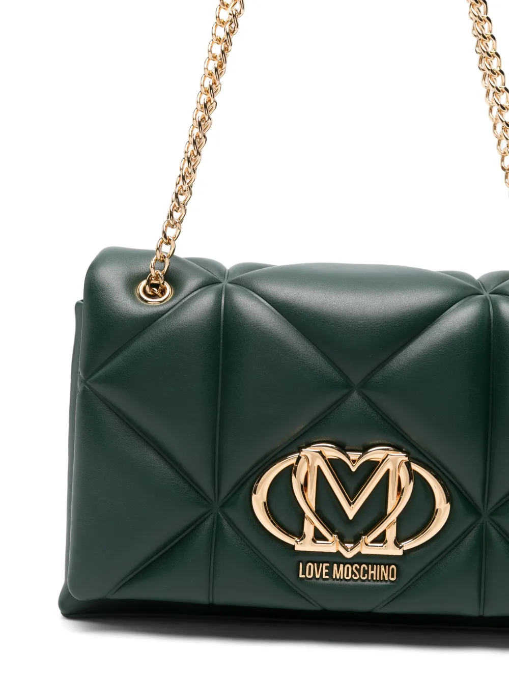 Love Moschino Schoudertas met logoplakkaat Groen