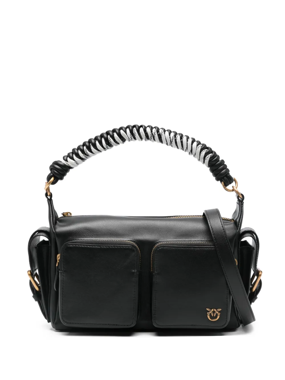PINKO braided-handle pocket tote bag | Black | Image 1