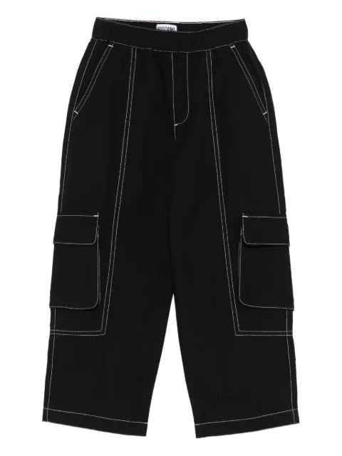 Moschino Kids بنطال بخياطة متباينة وجيب كارغو