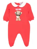 Moschino Kids teddy-print Peter Pan-collar pajama - Red