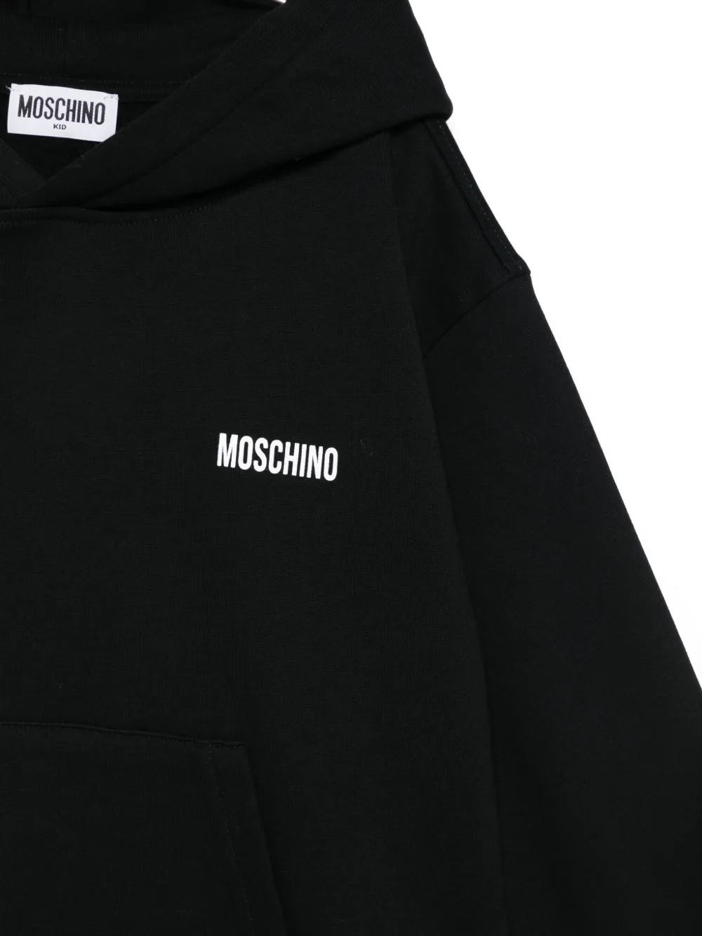 Moschino Kids Hoodie met smiley en stras Zwart