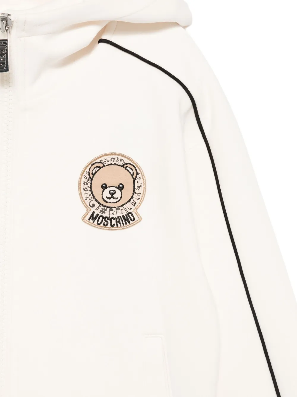 Moschino Kids Hoodie met teddybeer-logo en rits Beige