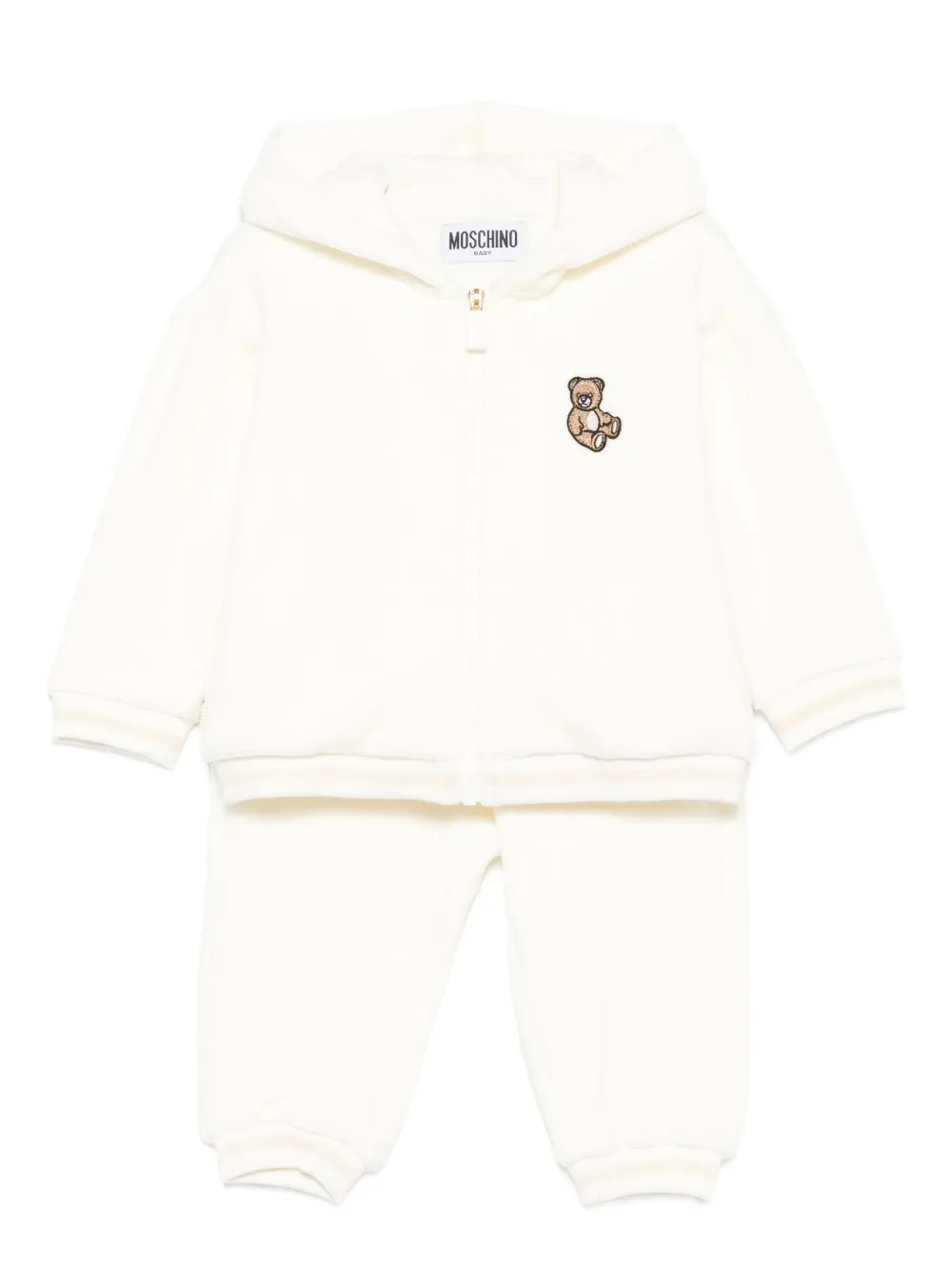 Moschino Kids teddy-embroidered tracksuit - Toni neutri