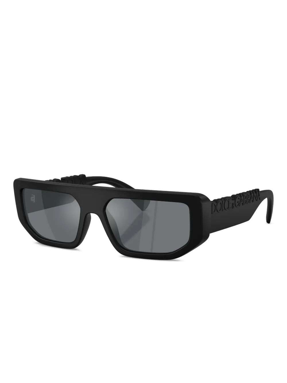 Dolce & Gabbana Eyewear DG6203 zonnebril met rechthoekig montuur en reliëf Zwart