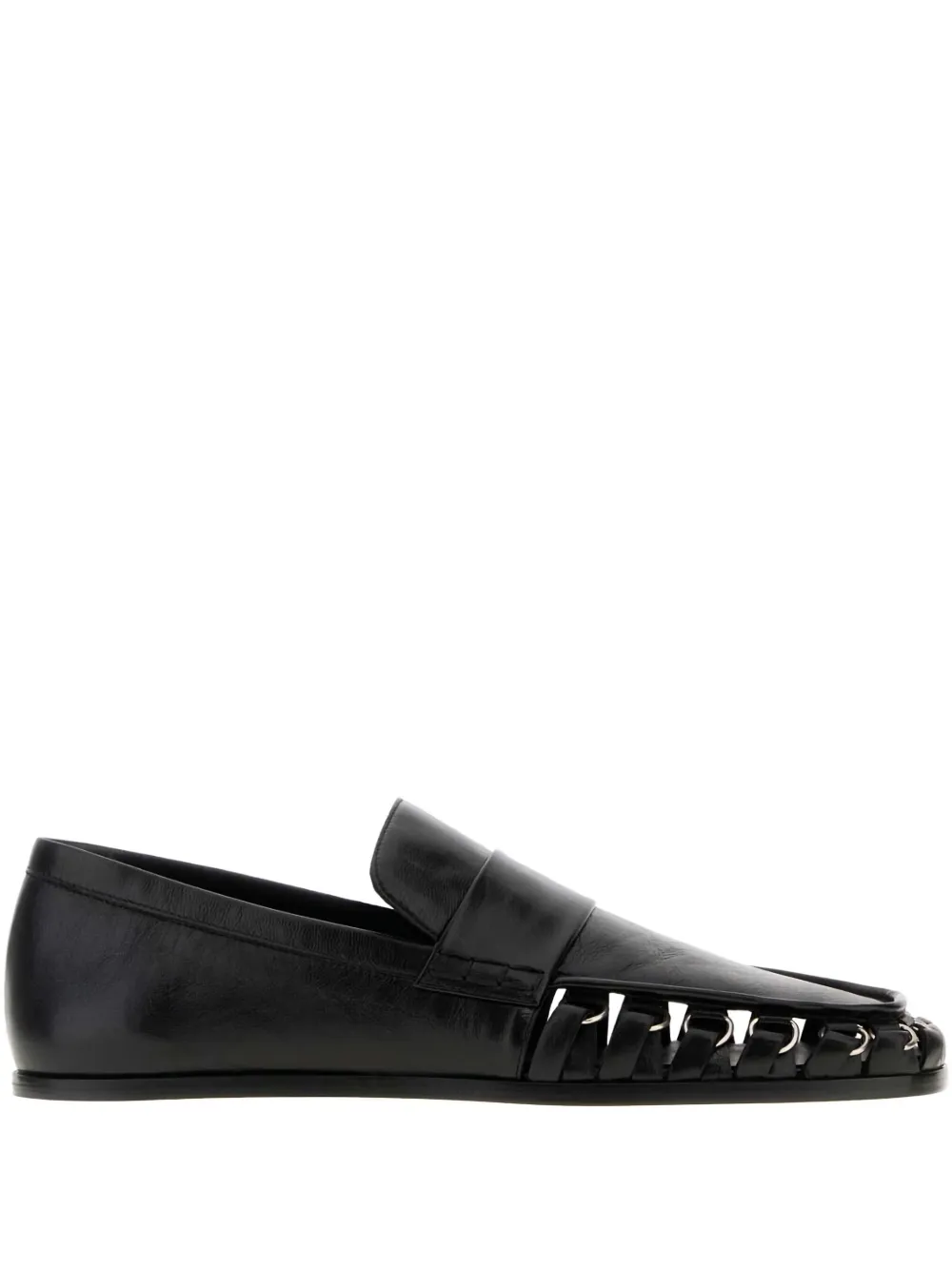 Jil Sander Nikki chain-trimmed leather loafers Black