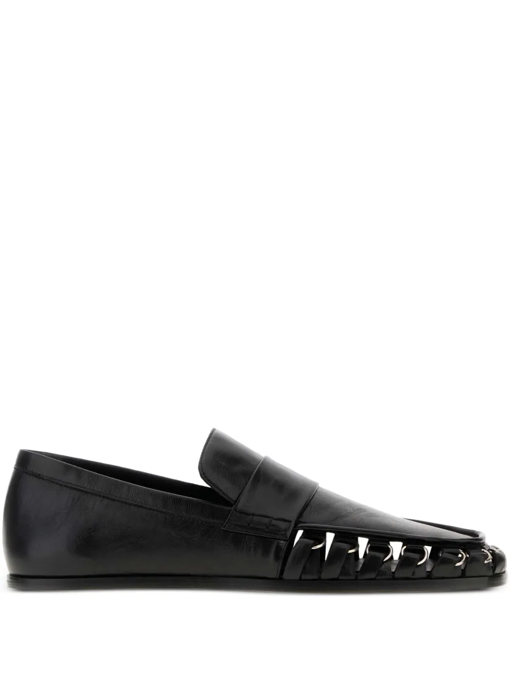 Jil Sander Nikki chain-trimmed leather loafers | Black | Image 1