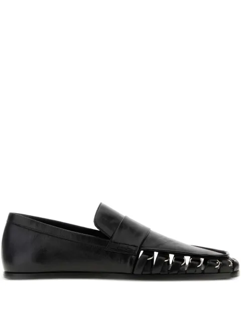 Jil Sander Nikki chain-trimmed leather loafers
