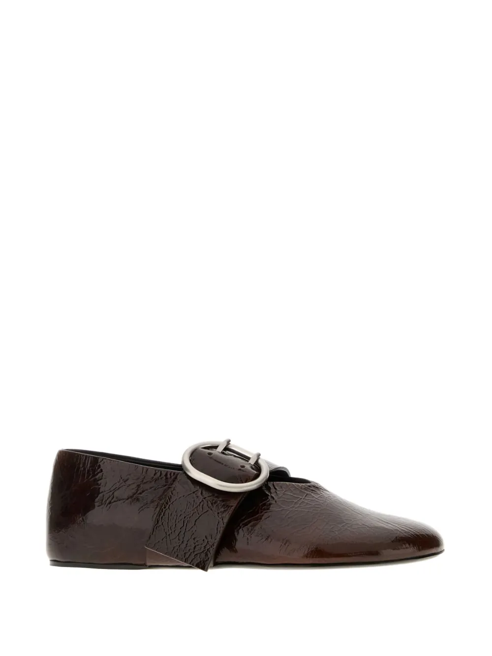 Jil Sander buckle-detail leather ballerina flats - Bruin