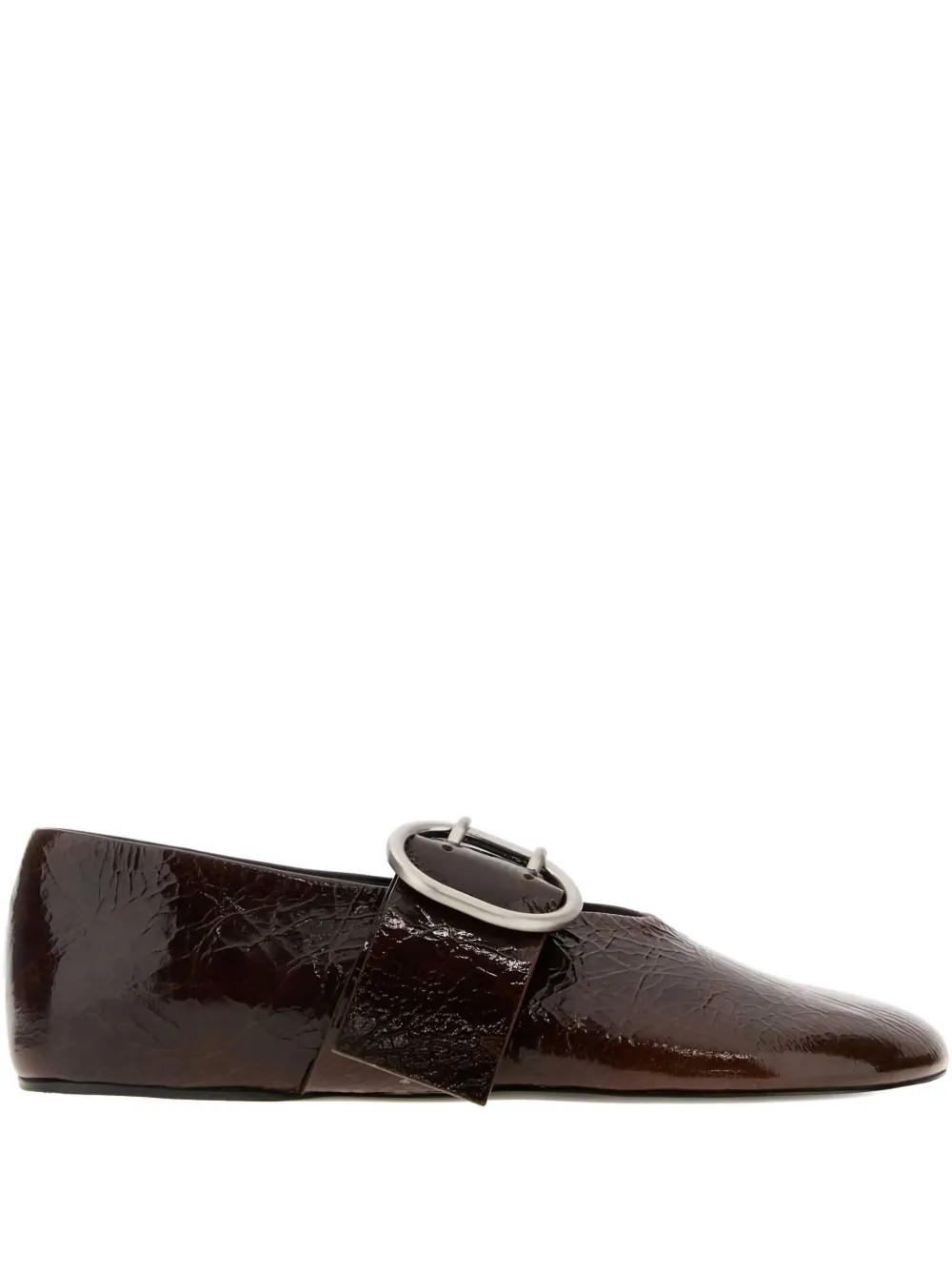 Jil Sander buckle-detail leather ballerina flats Brown