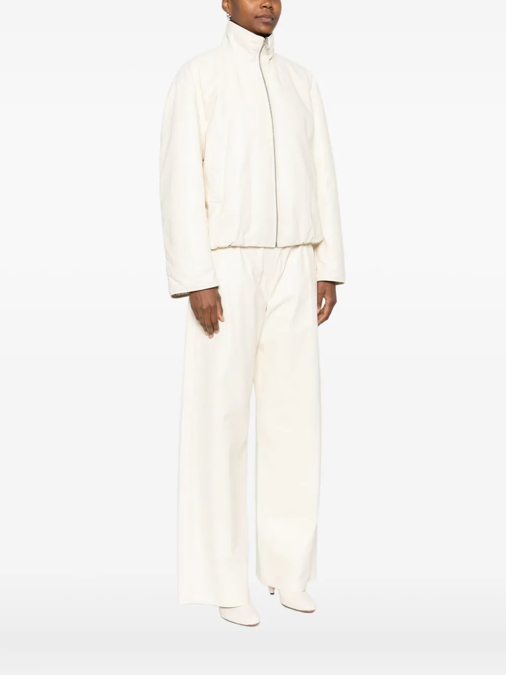 Arma Zip-front Quilted Jacket In White