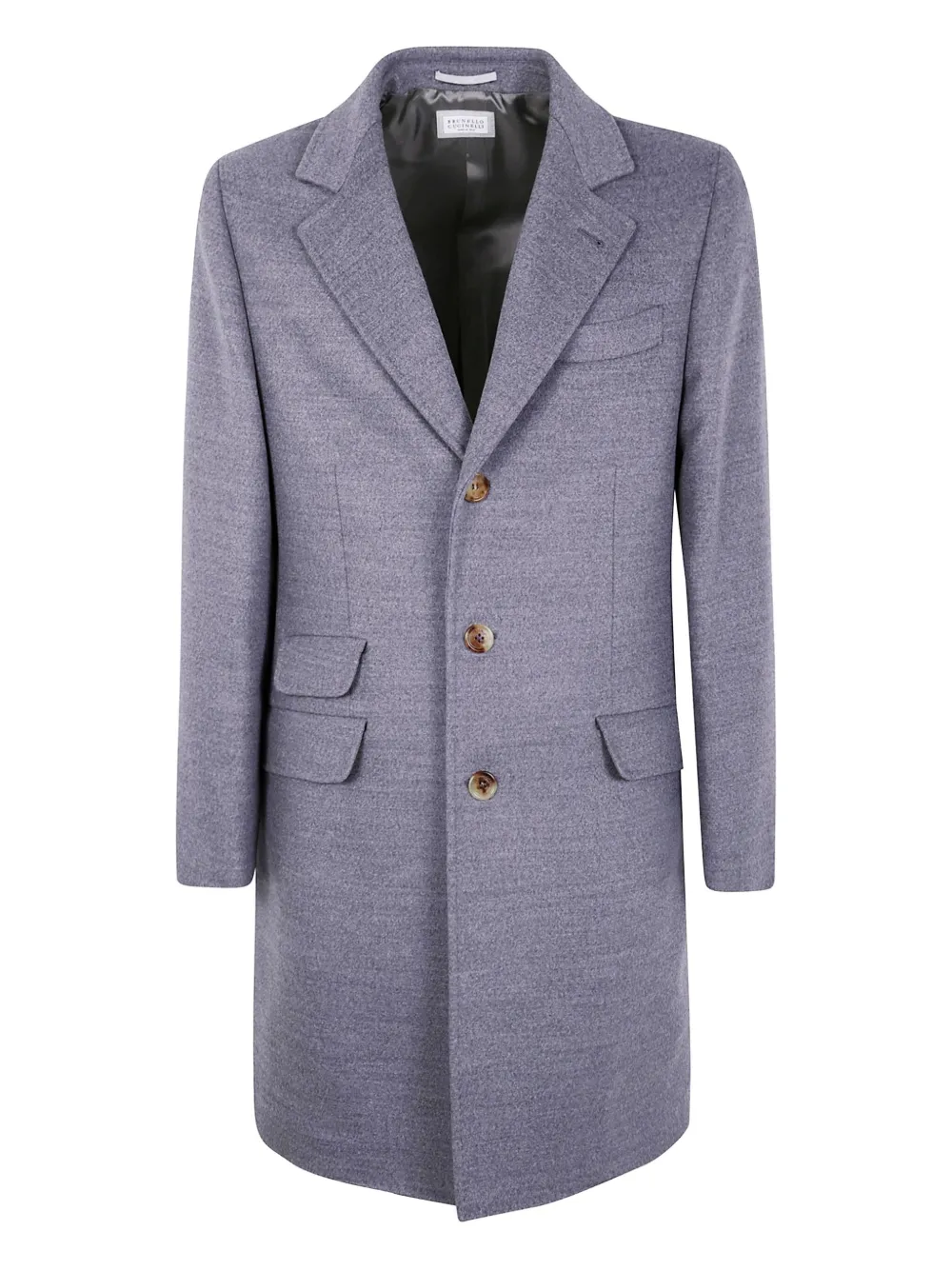 Brunello Cucinelli three-button patch-pocket coat | Grey | Image 1
