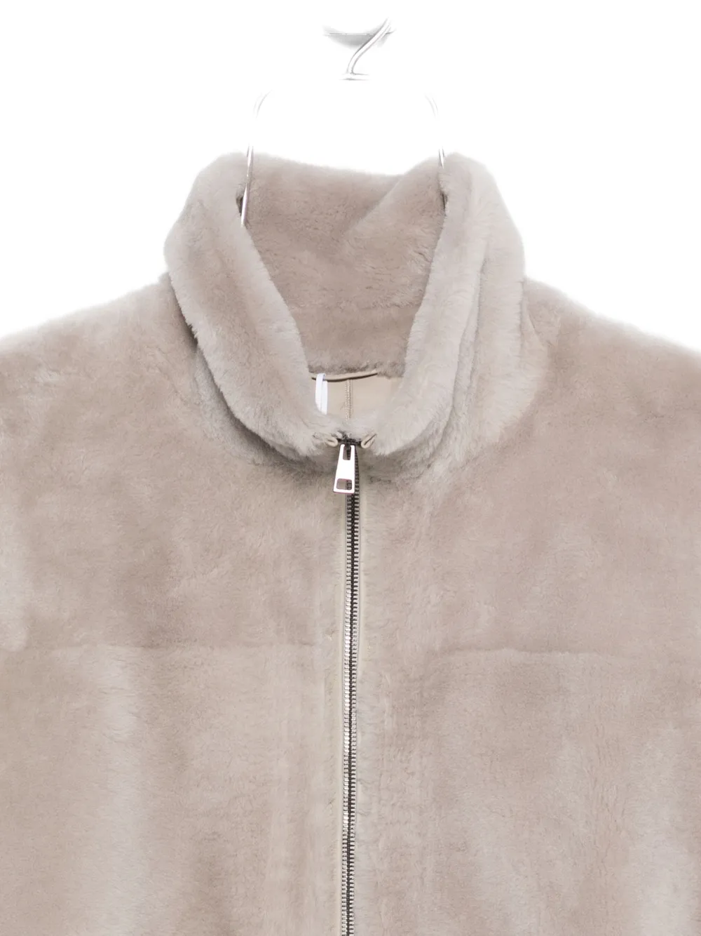 Simonetta Ravizza Mock-neck Zip-fastening Jacket In Neutral