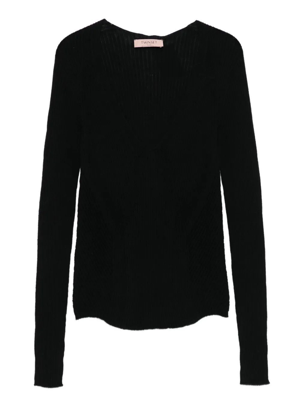 TWINSET ribbed V-neck sweater | Black | Image 1