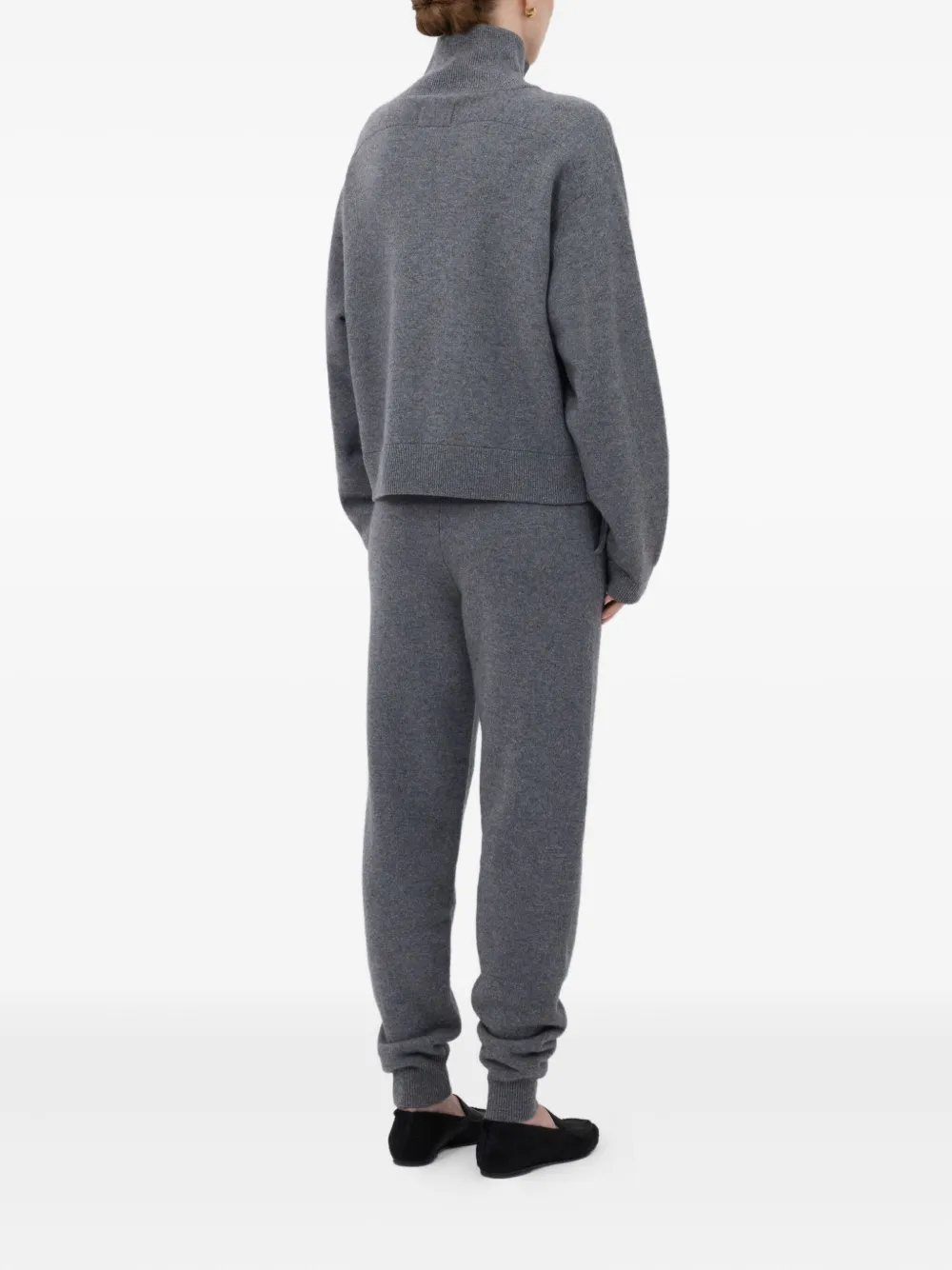 LouLou de Saison Dries trui met opstaande kraag en rits Grijs