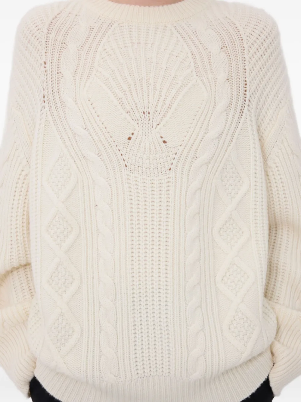 LouLou de Saison Silva cable knit sweater Beige