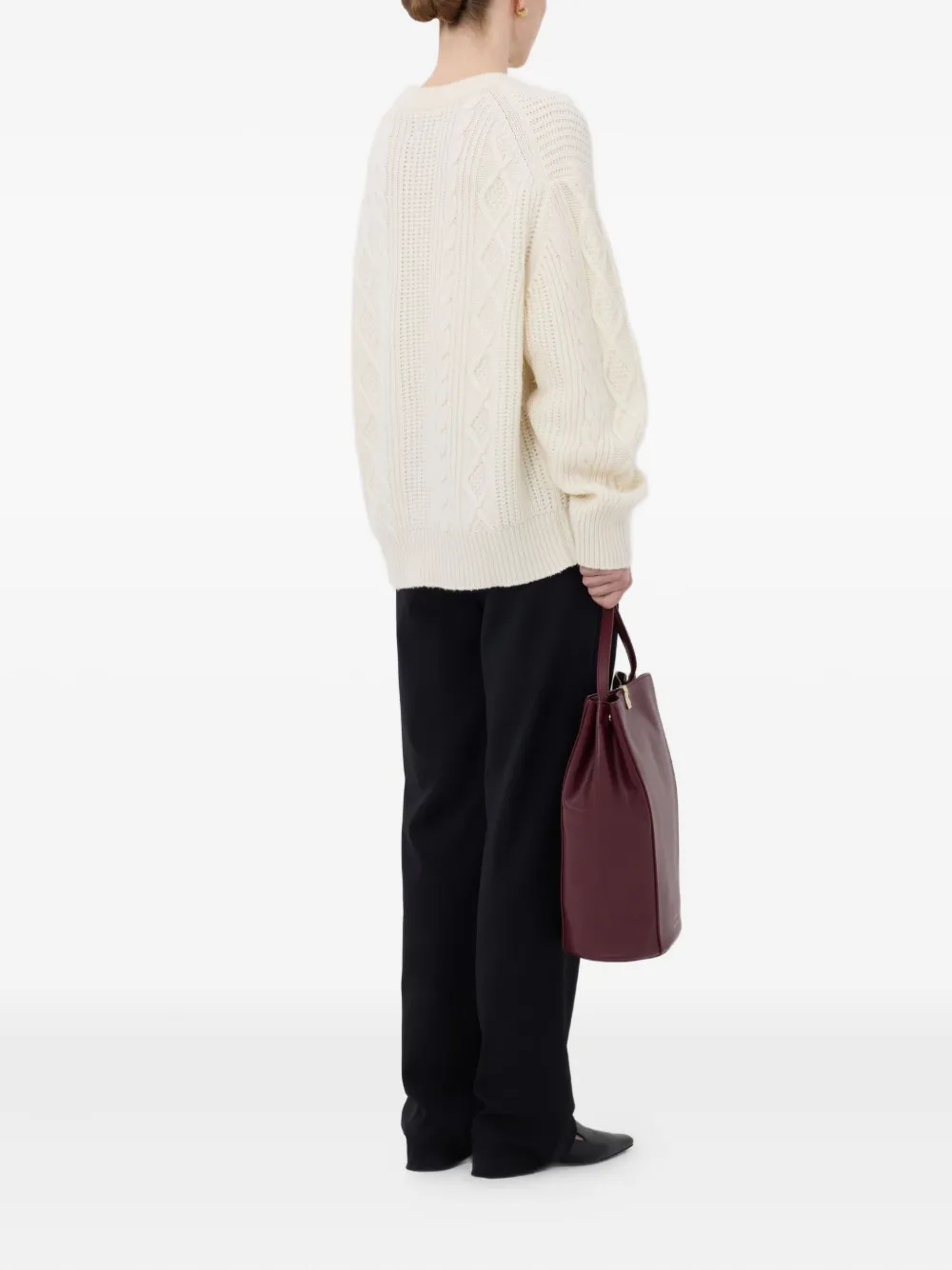 LouLou de Saison Silva cable knit sweater Beige