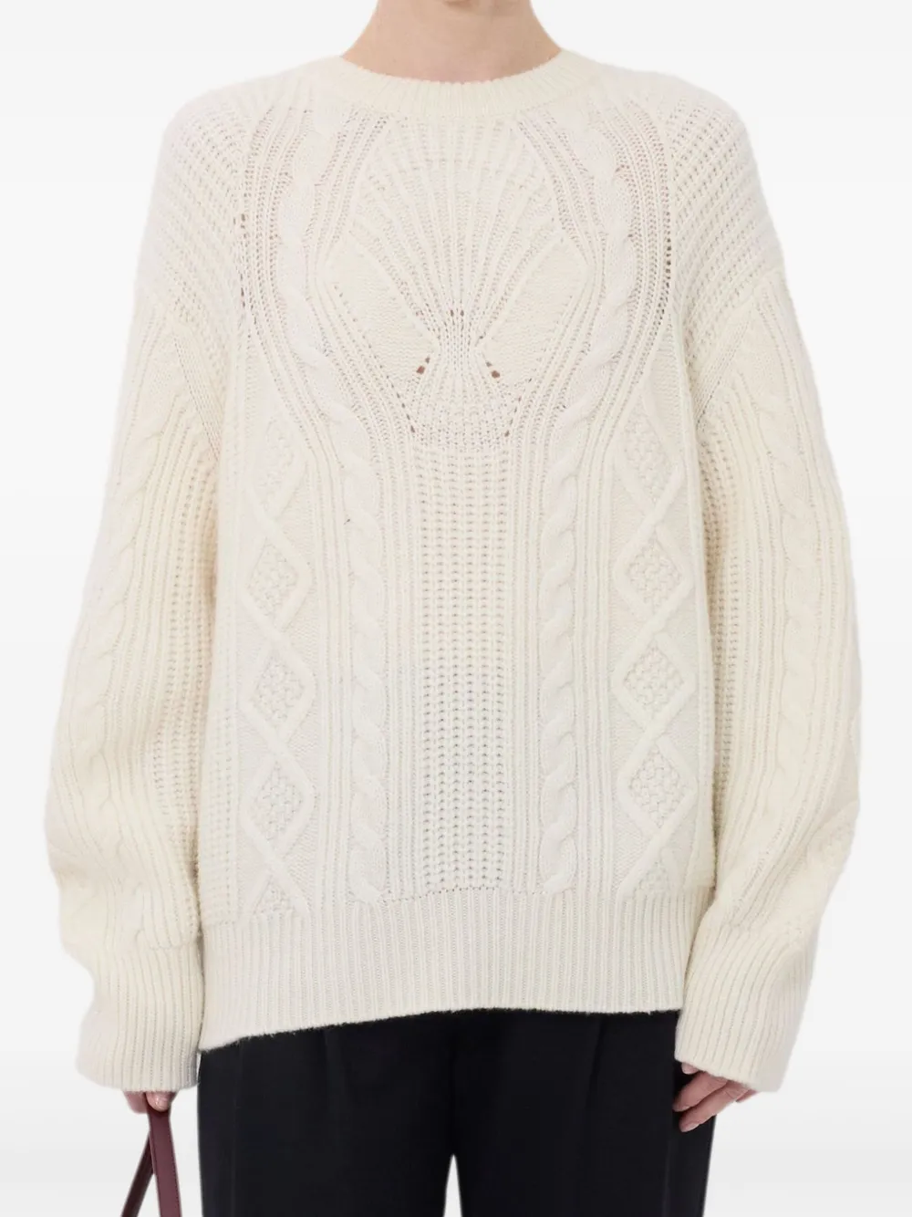 LouLou de Saison Silva cable knit sweater Beige