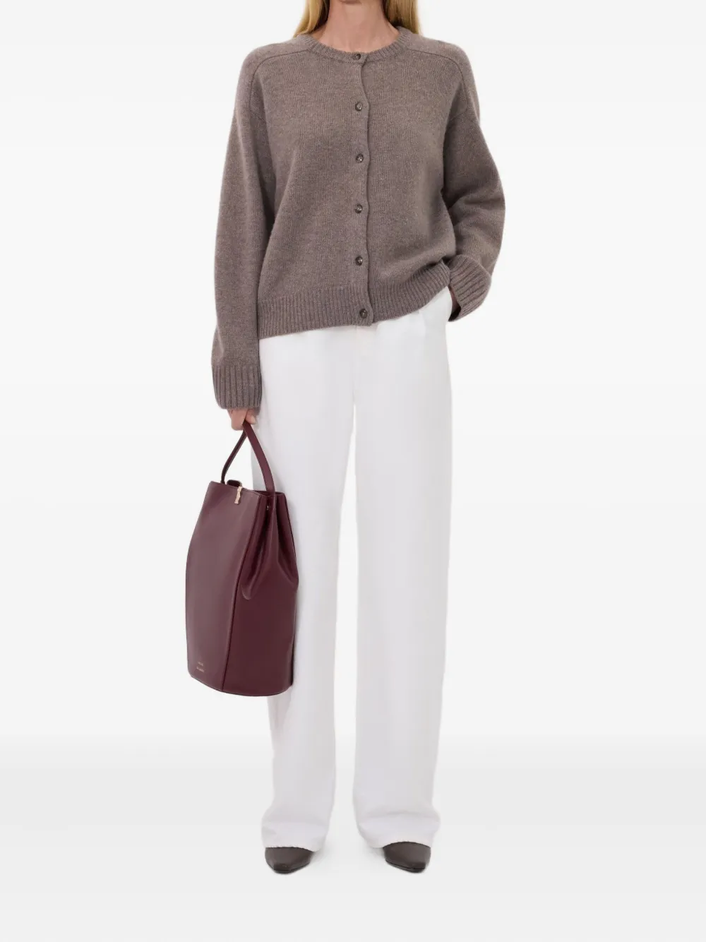 LouLou de Saison ribbed crew-neck cardigan Beige