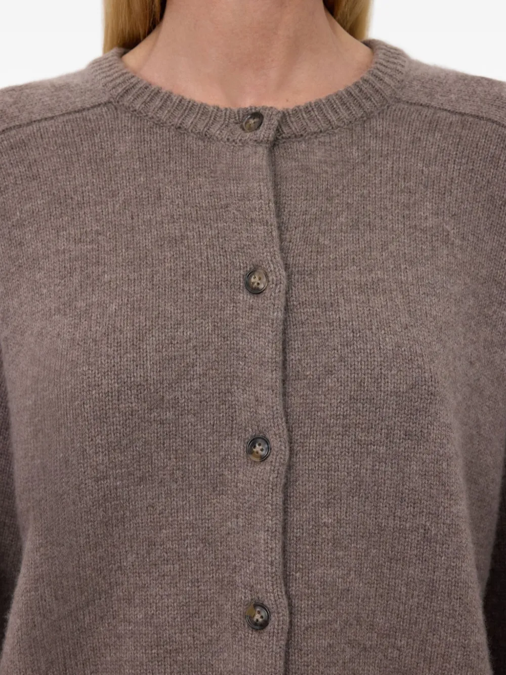 LouLou de Saison ribbed crew-neck cardigan Beige