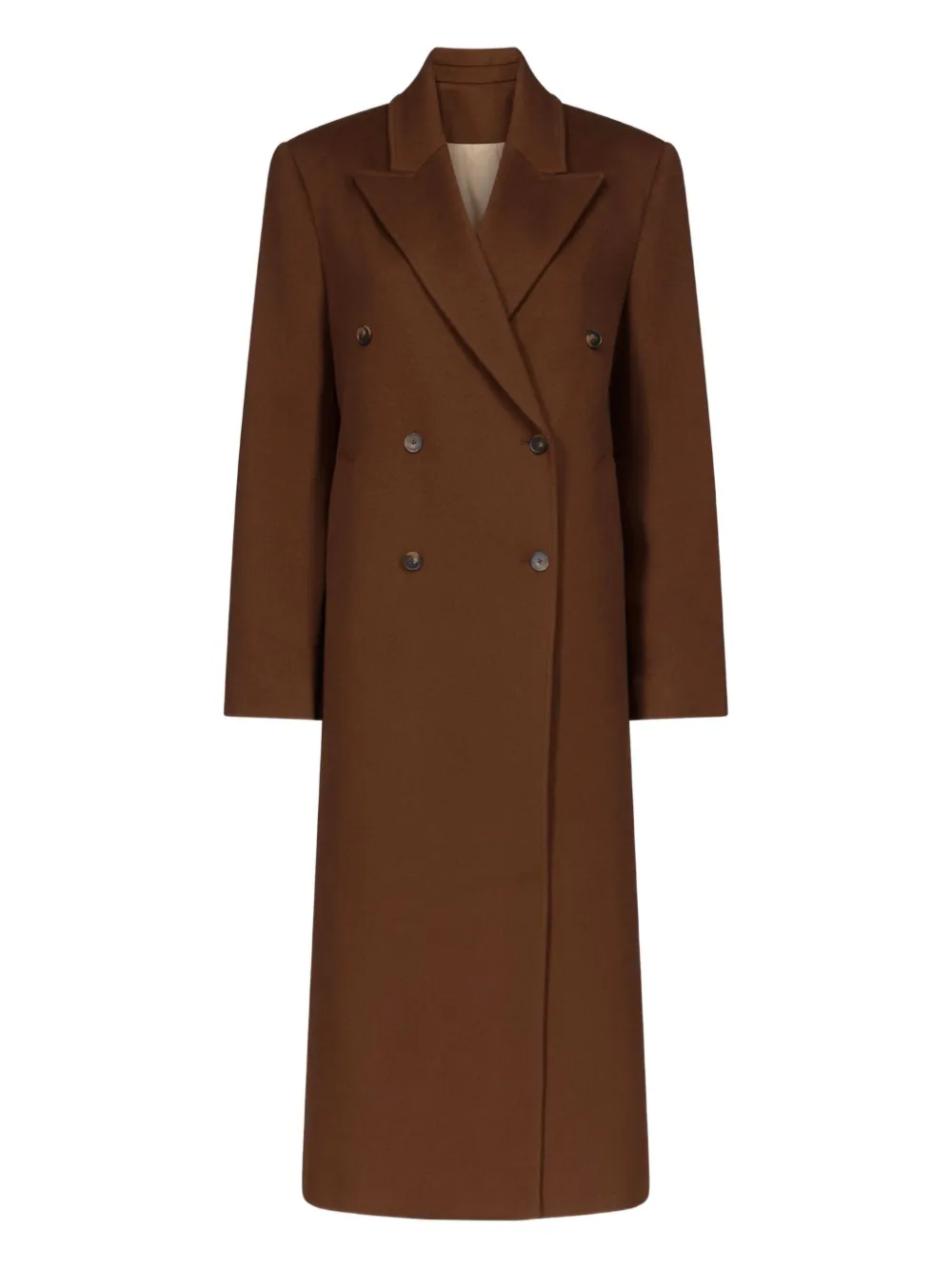 LouLou de Saison peak lapel double-breasted coat | Brown | Image 1