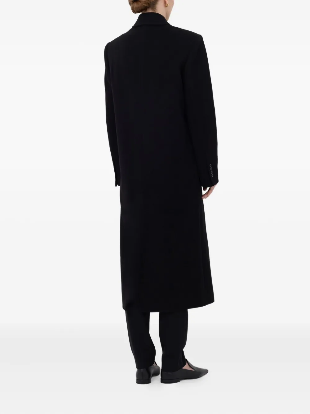 Loulou De Saison Black Rosco Double Breasted Long Coat In Black