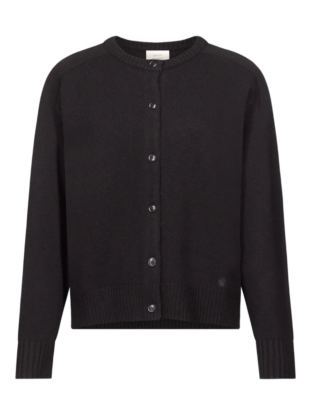 LouLou de Saison Aidar Lds  ribbed crew-neck cardigan | Black | Image 1