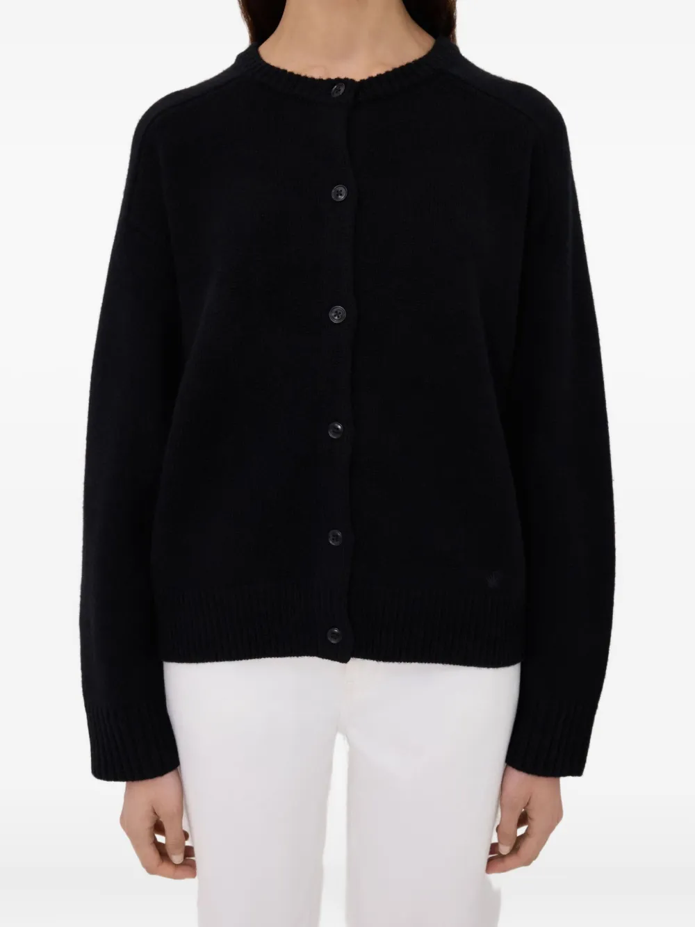 LouLou de Saison Aidar Lds geribbeld vest met ronde hals Zwart