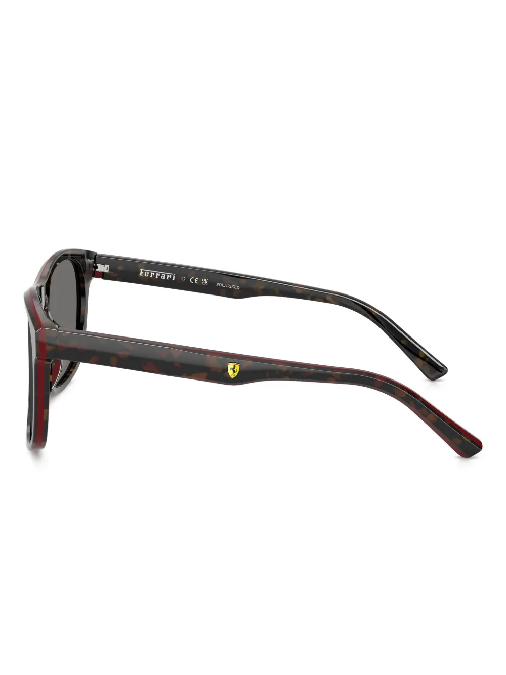 Scuderia Ferrari Tortoiseshell Square Sunglasses In Black