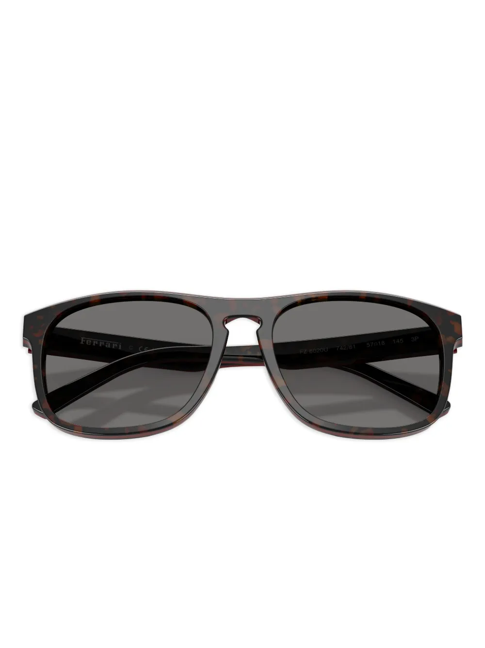 Scuderia Ferrari Tortoiseshell Square Sunglasses In Black