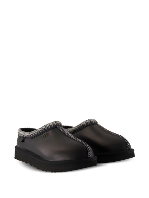 UGG Mule Tasman De Couro Com Pesponto | Preto | FARFETCH BR