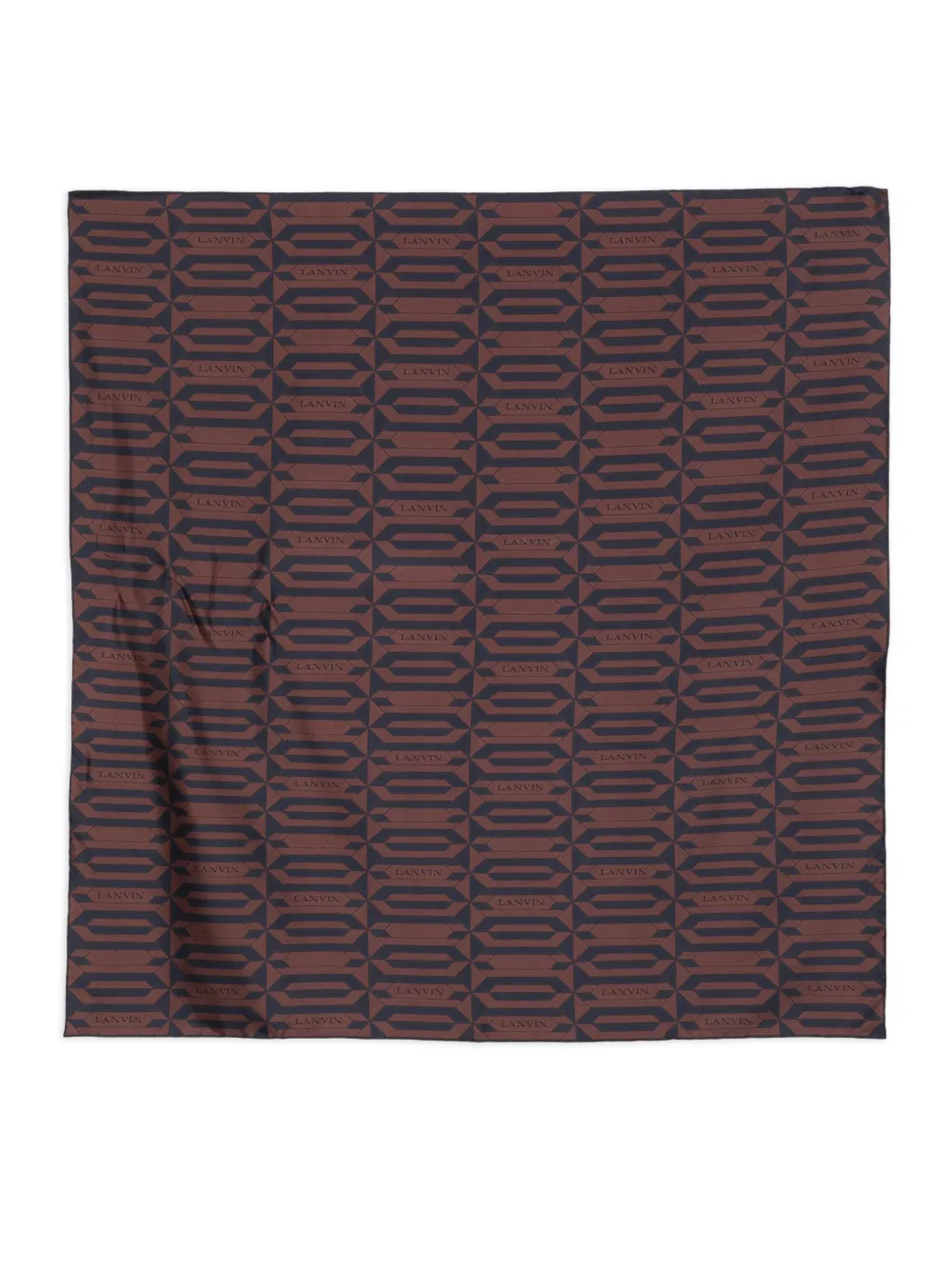Lanvin geometric-pattern silk scarf | Brown | Image 1