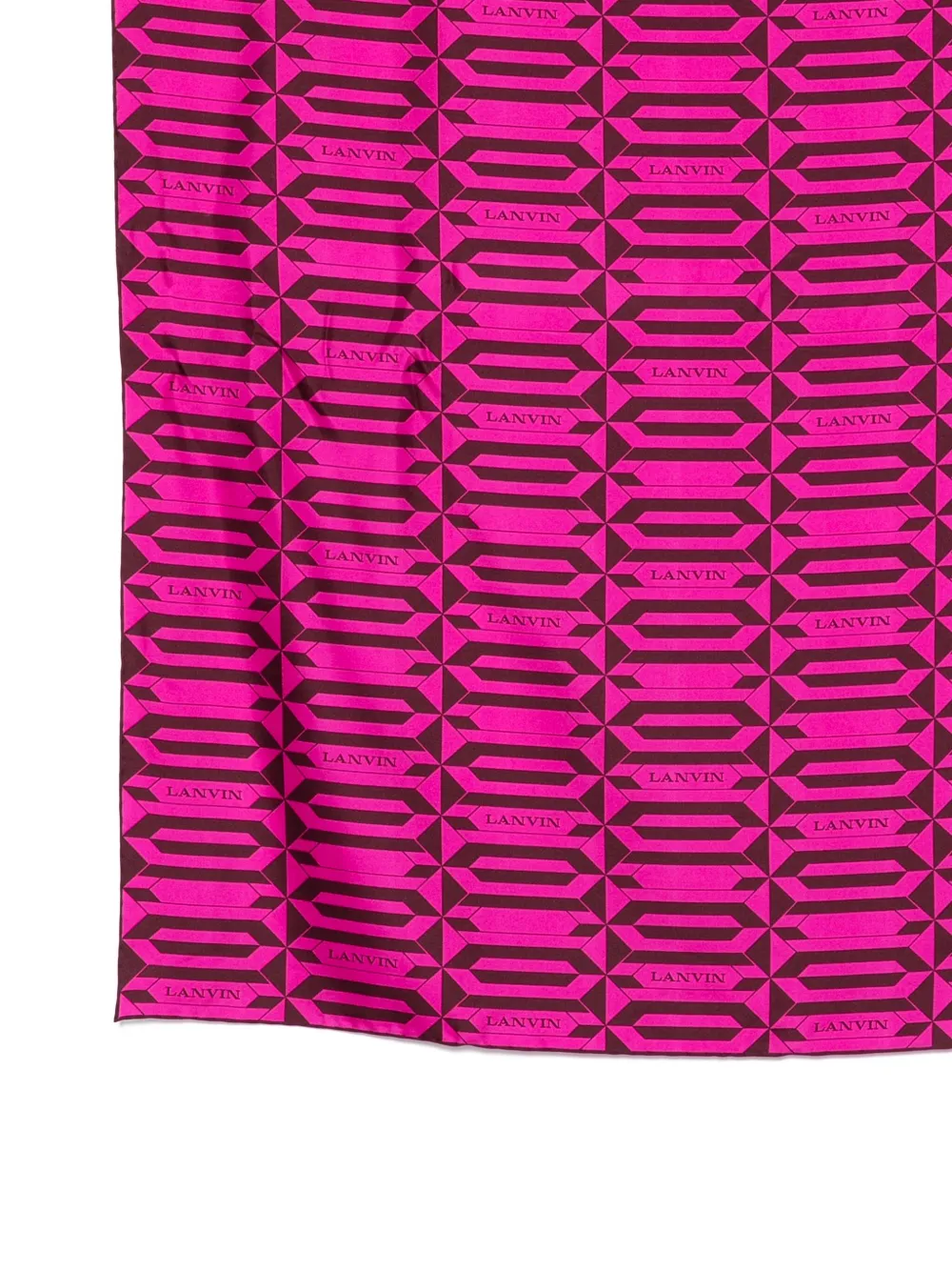 Lanvin geometric-pattern silk scarf - Roze