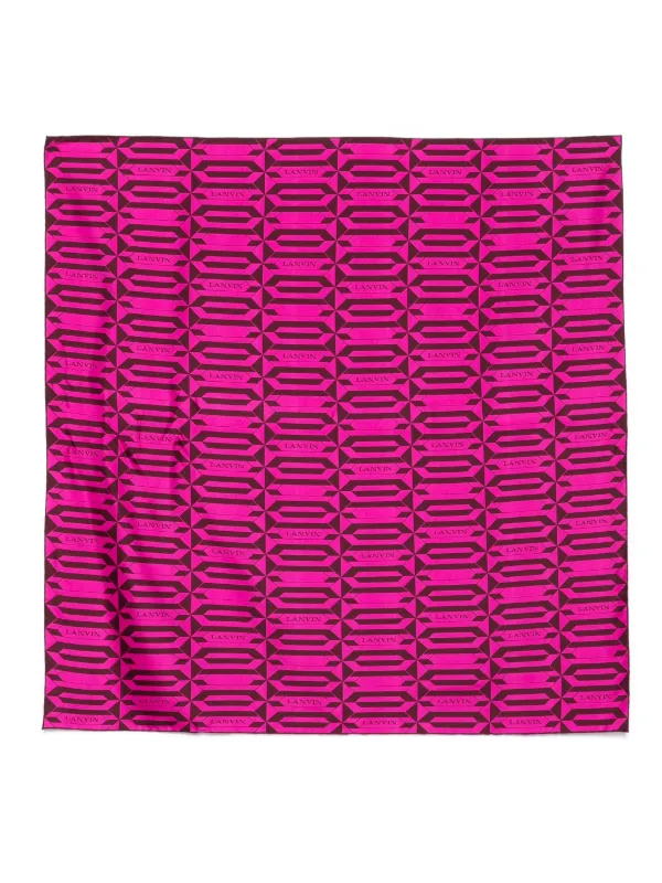 Lanvin Geometric-pattern Silk Scarf in Pink