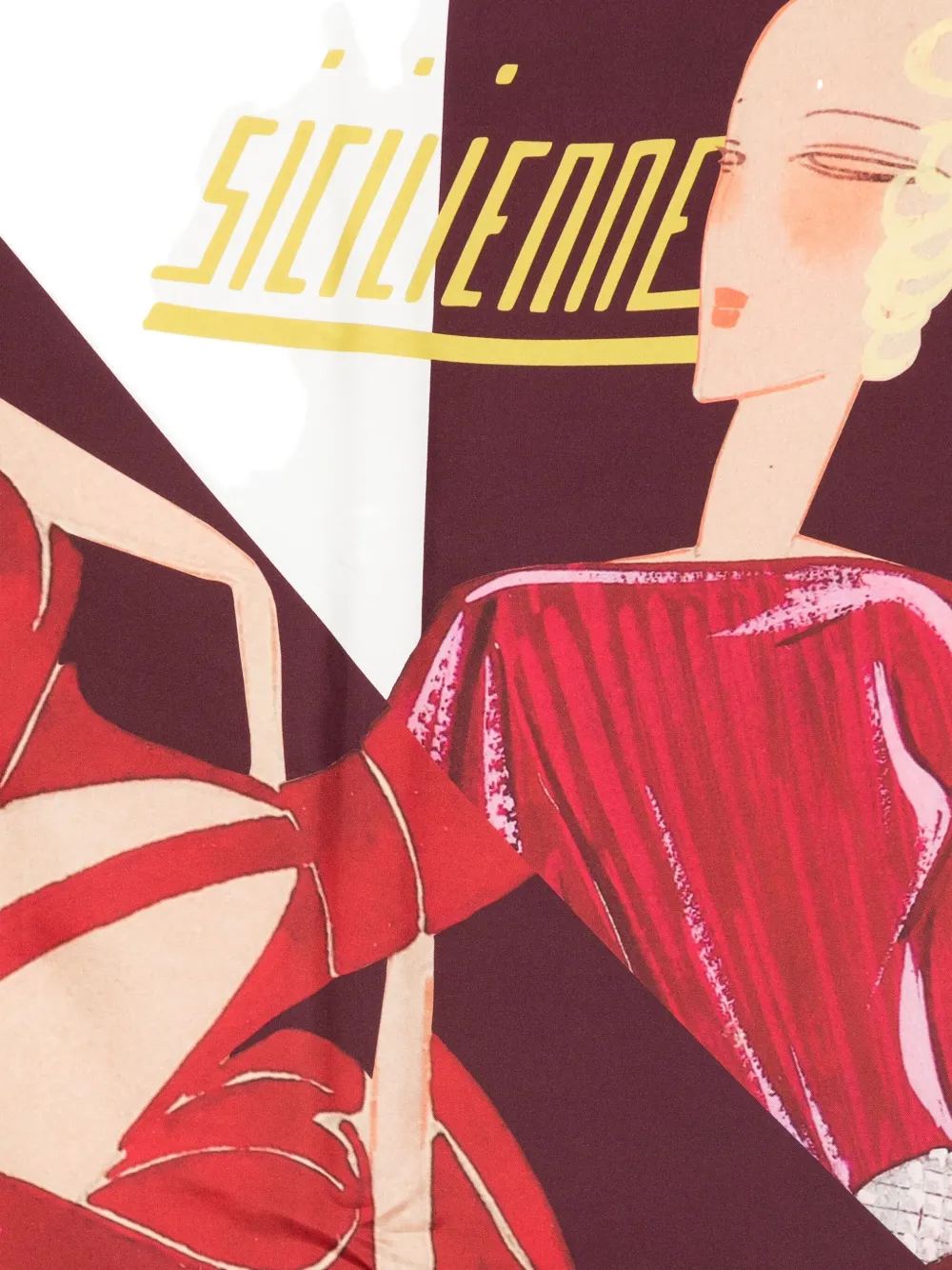 Lanvin illustration-print silk scarf - Rood