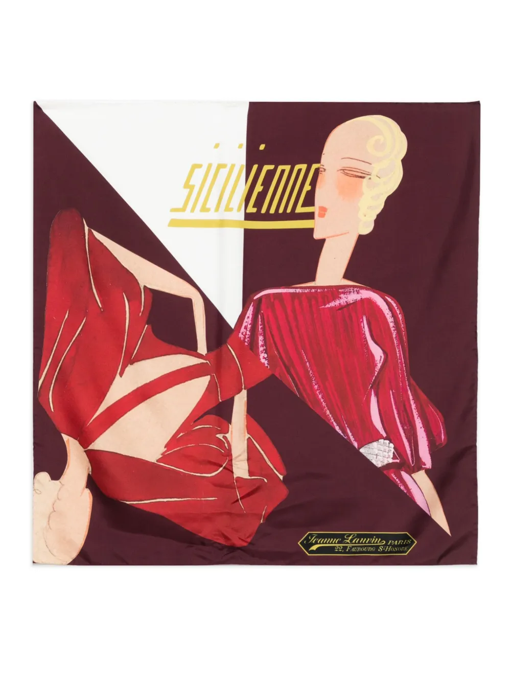 Lanvin illustration-print silk scarf | Red | Image 1