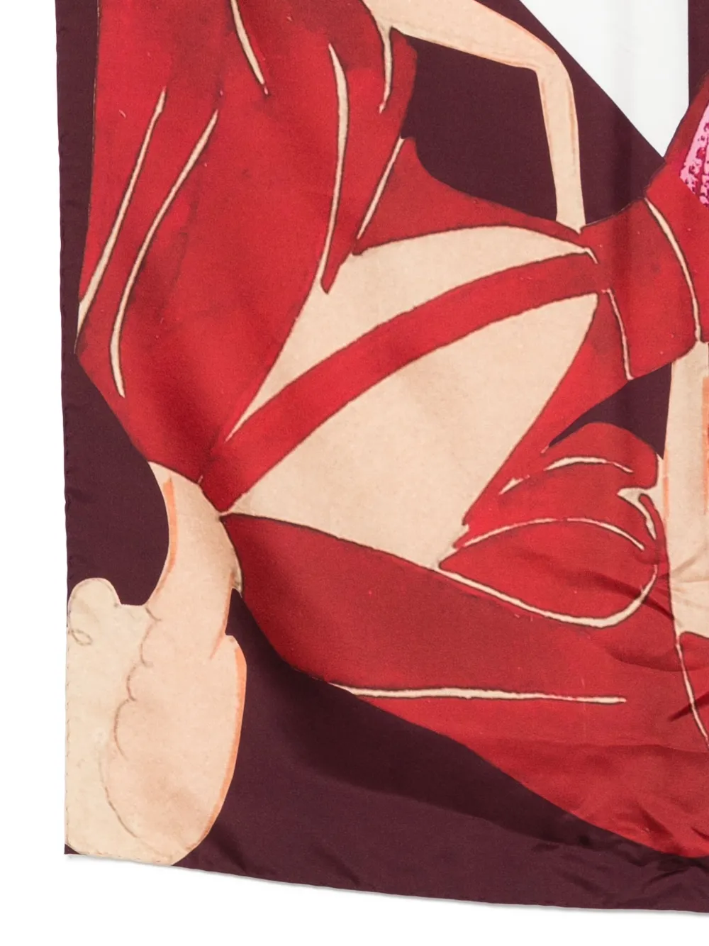 Lanvin Zijden sjaal met print Rood