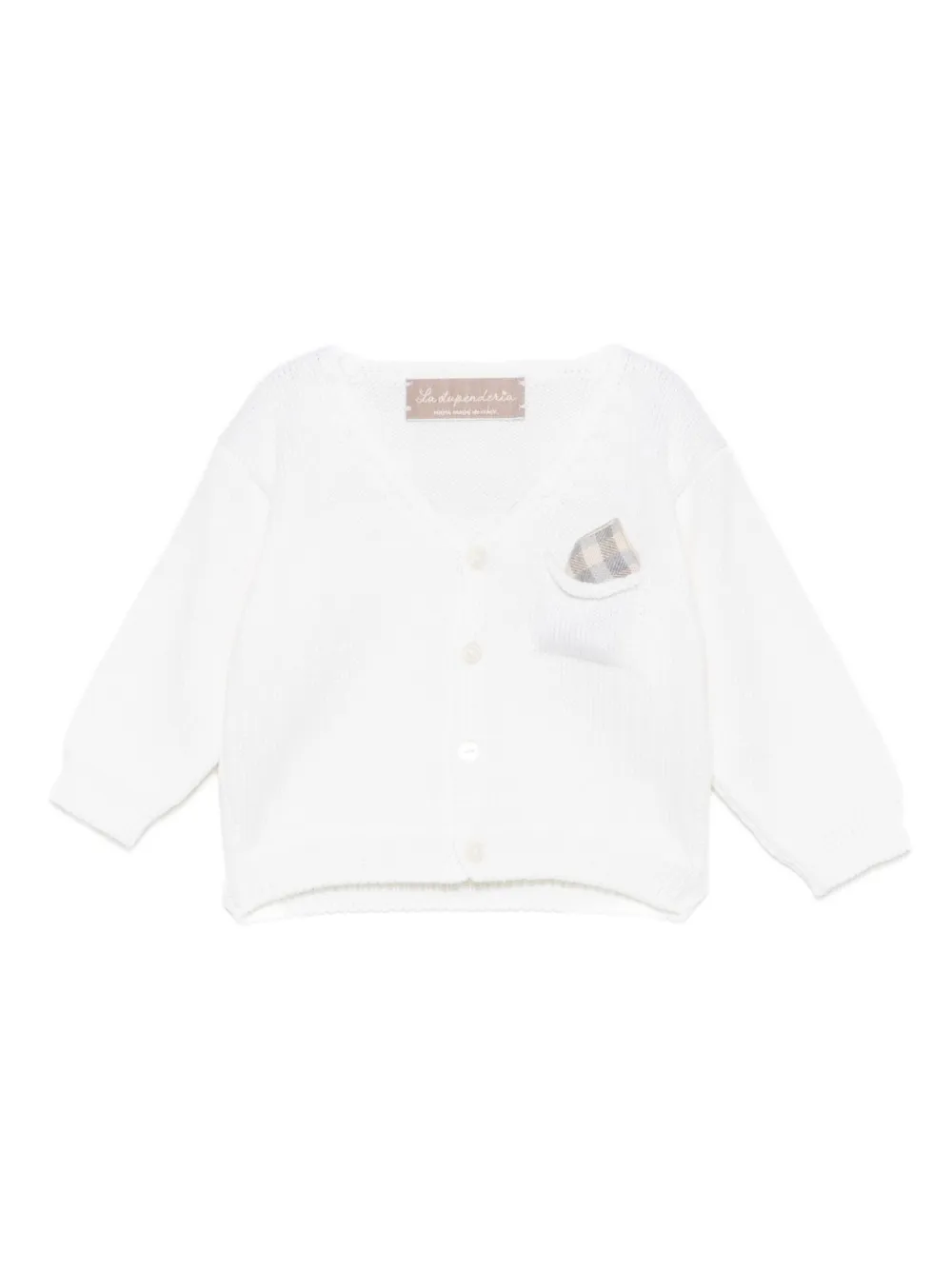 La Stupenderia checked-pocket cardigan | White | Image 1