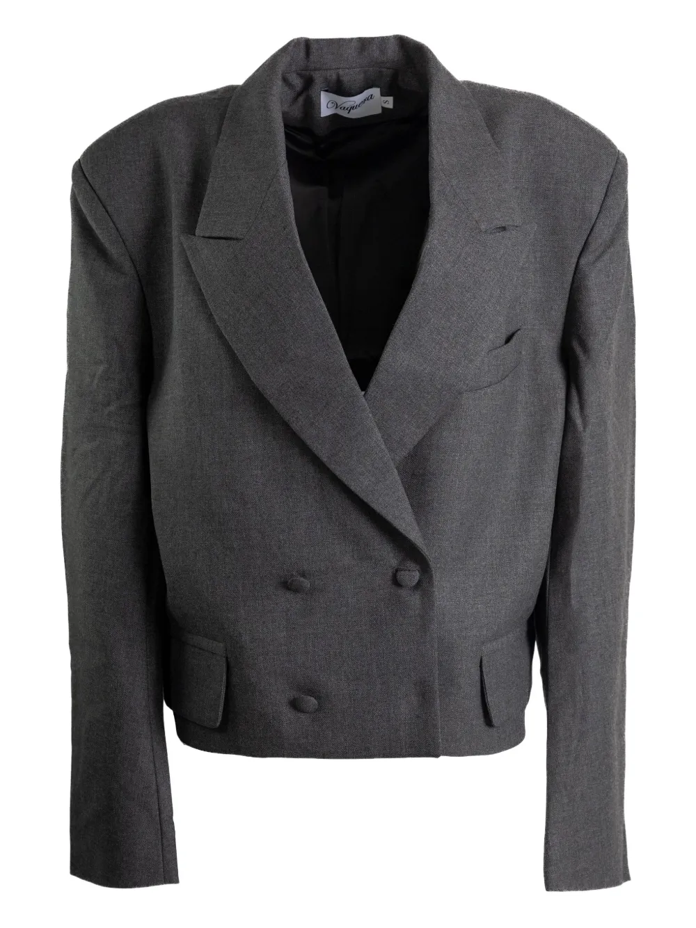 Vaquera double-breasted cropped jacket | Grey | Image 1