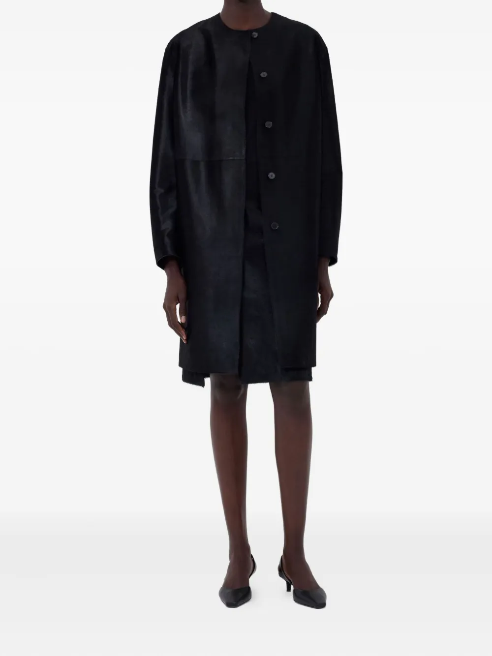 Loulou De Saison Leather Coat In Black