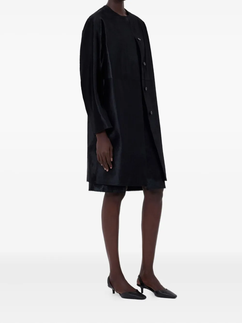Loulou De Saison Leather Coat In Black