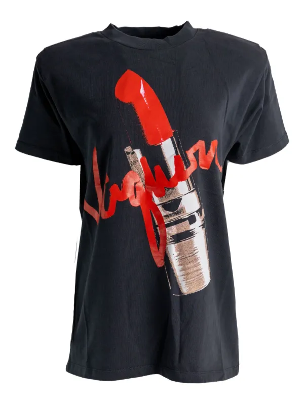 Vaquera lipstick-print T-shirt Black FARFETCH JO